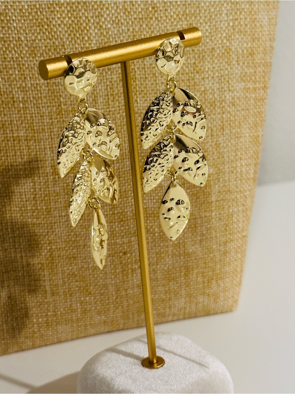 Fashion Jewelry Gold Leaf Cascade Earrings